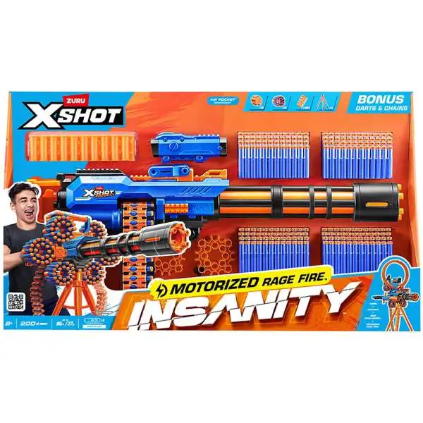 X-Shot Insanity Motorized Rage Fire Blaster 200 Darts Zuru Toys