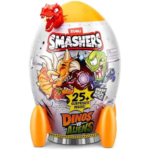 Smashers Dinos vs Aliens T-Rex Mystery Pack [Red, 25+ Surprises!]