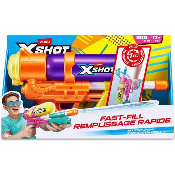 X-Shot Fast-Fill 80s Super Splash Water Blaster Purple, Orange