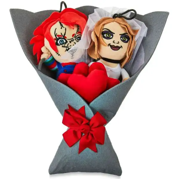 Child's Play 2024 Valentine's Day Chucky & Tiffany 14-Inch Plush Bouquet 2-Pack