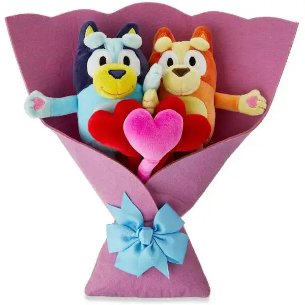 2025 Valentine's Day Bluey & Bingo 14-Inch Plush Bouquet 2-Pack