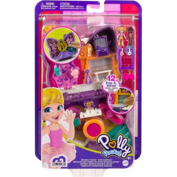 Polly Pocket Micro Sparkle Stage Bow Compact Playset [Loose]
