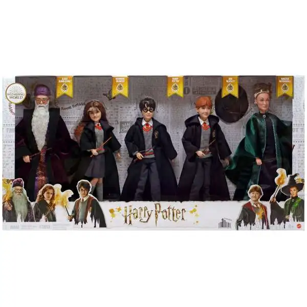 Wizarding World Dumbledore, Hermione, Harry Potter, Ron Weasley & Minerva McGonagall Exclusive 11-Inch Doll 5-Pack
