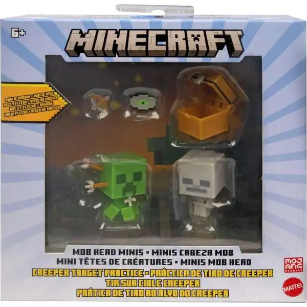 Minecraft Mob Head Minis Creeper Target Practice 3.25-Inch Mini Figure Set