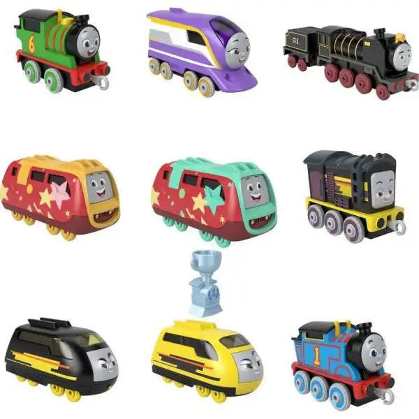 Thomas & Friends Push Along Thomas, Percy, Diesel, Kana, Hiro, Jiff, Riff, Farona & Frederico Diecast Vehicle 9-Pack