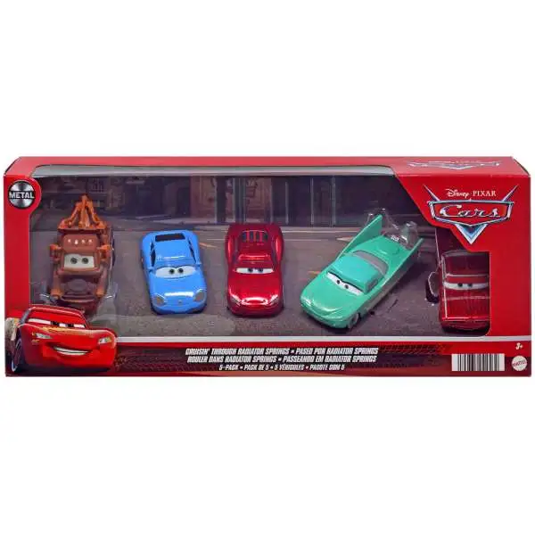 Disney / Pixar Cars Cars 3 Cruisin' Through Radiator Springs Diecast Car 5-Pack [Mater, Sally, Cruisin' McQueen, Flo & Ramone]