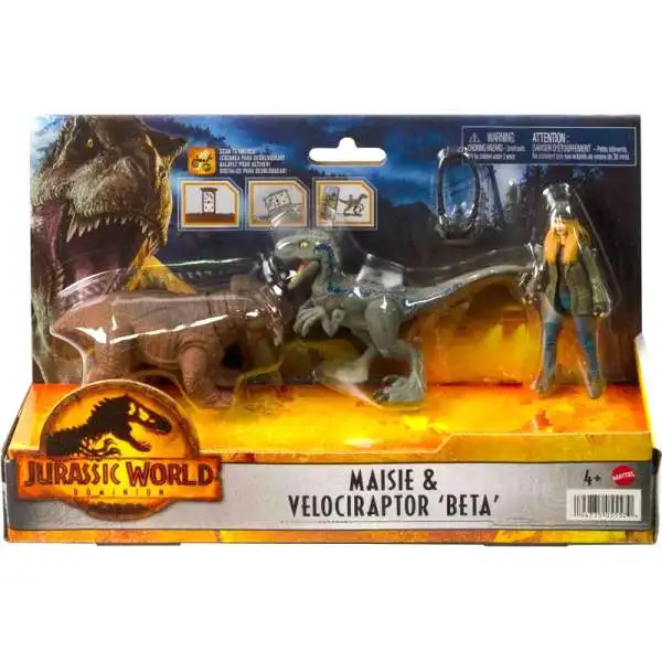 Jurassic World Camp Cretaceous Dino Escape Maisie, Velociraptor 'Beta' & Lystrosaurus Action Figure 2-Pack