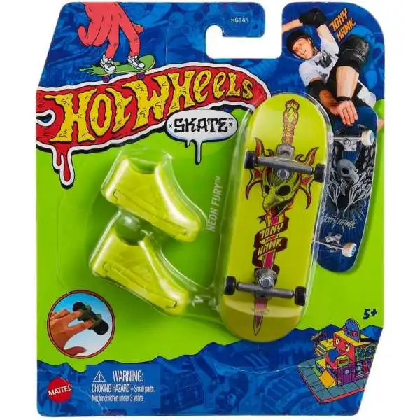 Hot Wheels Skate Tony Hawk Neon Fury Mini Skateboard