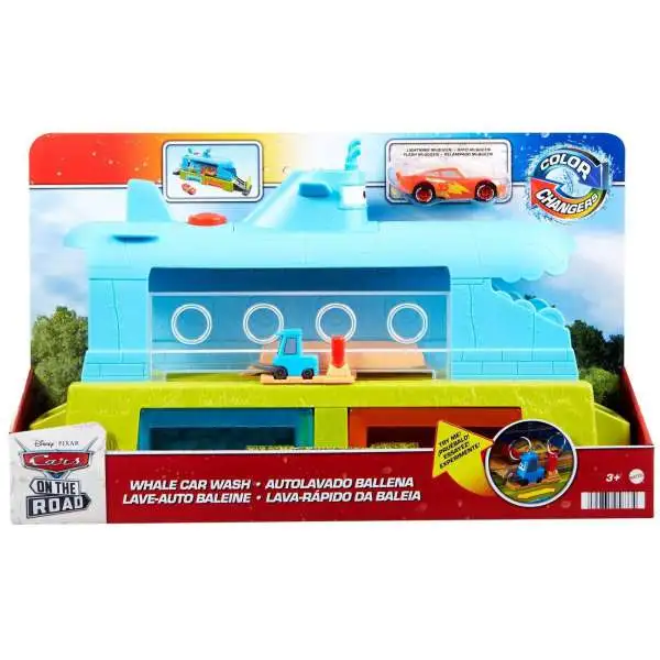 Disney / Pixar Cars On The Road Color Changers Whale Car Wash Playset