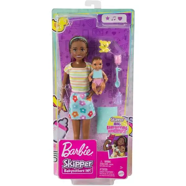 Skipper Babysitters Inc Barbie & Baby 10.5-Inch Doll & Accessories [Stripe Shirt]