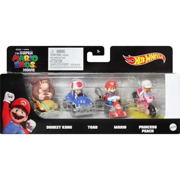 Hot Wheels The Super Mario Bros. Movie Donkey Kong, Toad, Mario & Princess Peach Diecast Car
