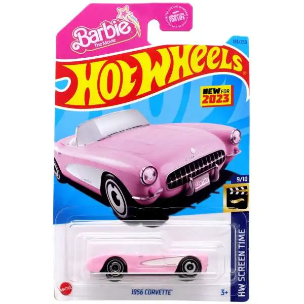 Hot Wheels Barbie The Movie HW Screen Time 1956 Corvette Die Cast Car [Pink]