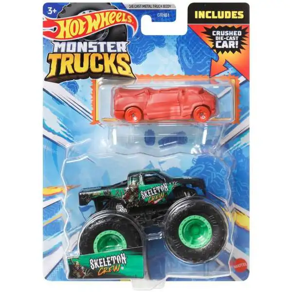 Hot Wheels Monster Trucks Skeleton Crew Diecast Car 2-Pack [Black & Green]