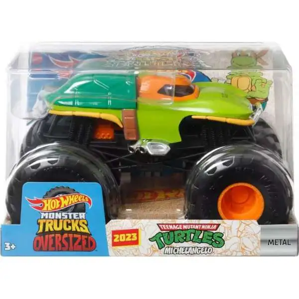 Hot Wheels Monster Trucks Oversized Teenage Mutant Ninja Turtles Michelangelo Diecast Car