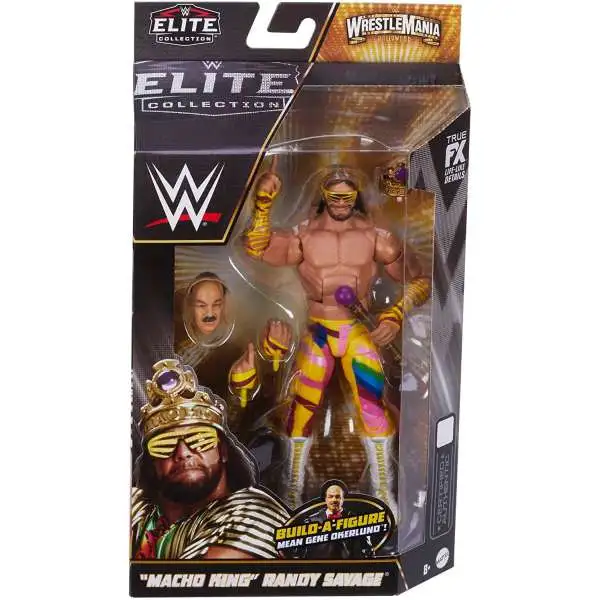 WWE Wrestling Elite Collection WrestleMania "Macho King" Randy Savage Action Figure [Build Mean Gene Okerlund]