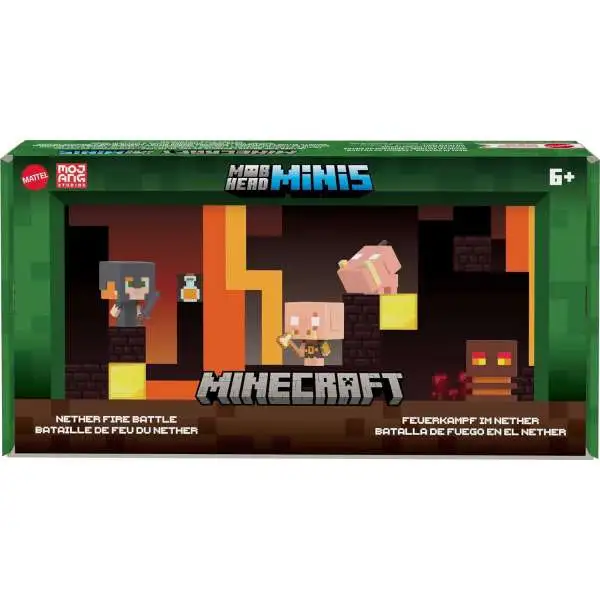 Minecraft Mob Head Minis Nether FIre Battle Exclusive 3.25 Story