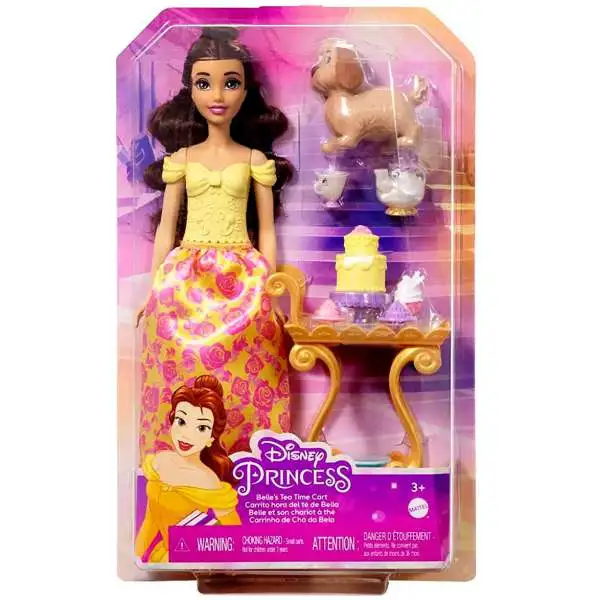 Disney Princess Beauty and the Beast Belle's Tea Time Cart 11-Inch Doll Playset