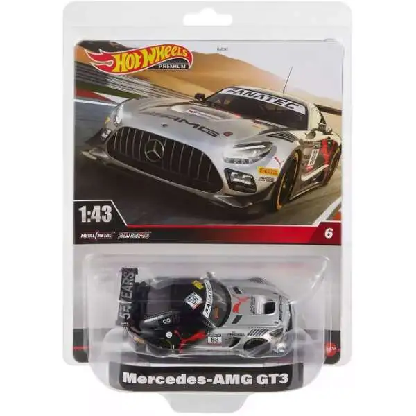 Hot Wheels Premium Real Riders Mercedes-AMG GT3 Die Cast Car [Silver]