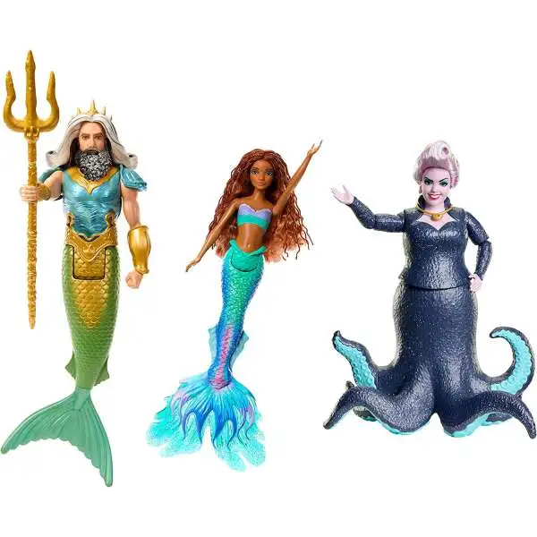 Disney The Little Mermaid Ariel, King Triton & Ursula Exclusive 11-Inch Doll 3-Pack