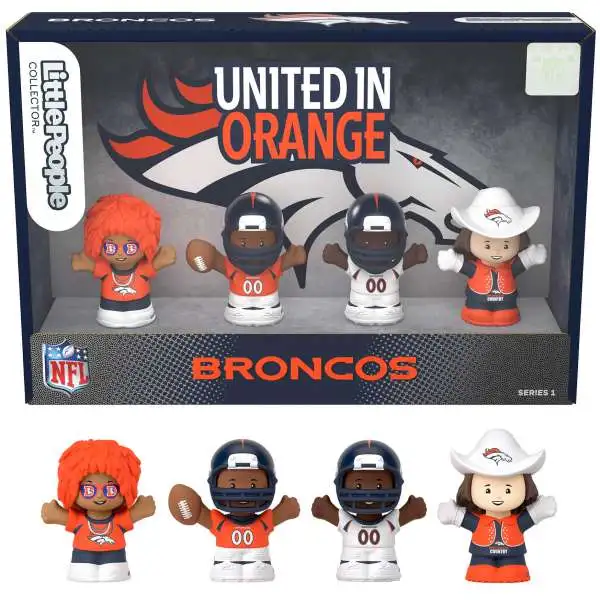 Fisher Price Little People x NFL Collector Series Denver Broncos Figure 4-Pack [United in Orange]