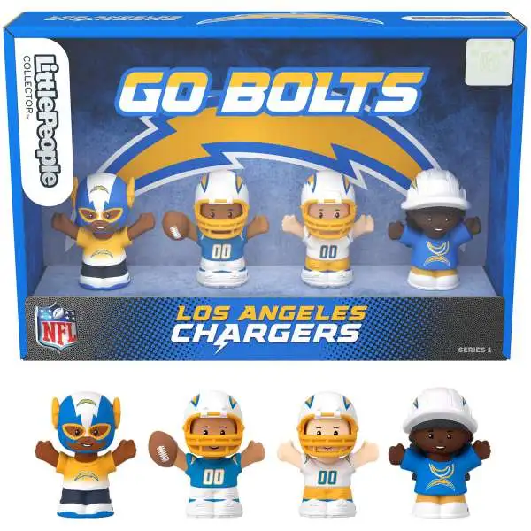 Fisher Price Little People x NFL Collector Series Los Angeles Chargers Figure 4-Pack [Go Bolts]