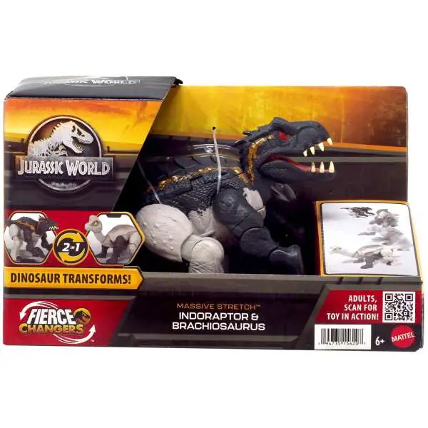 Jurassic World Fierce Changers Indoraptor & Brachiosaurus Action Figure [Massive Stretch]