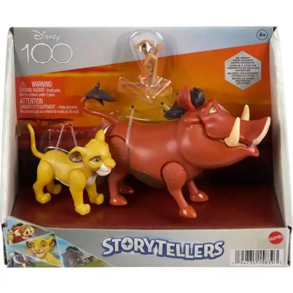 Disney The Lion King Storytellers Pumbaa, Simba & TImon Action Figure 3-Pack [Hakuna Matata Pack, Disney100]