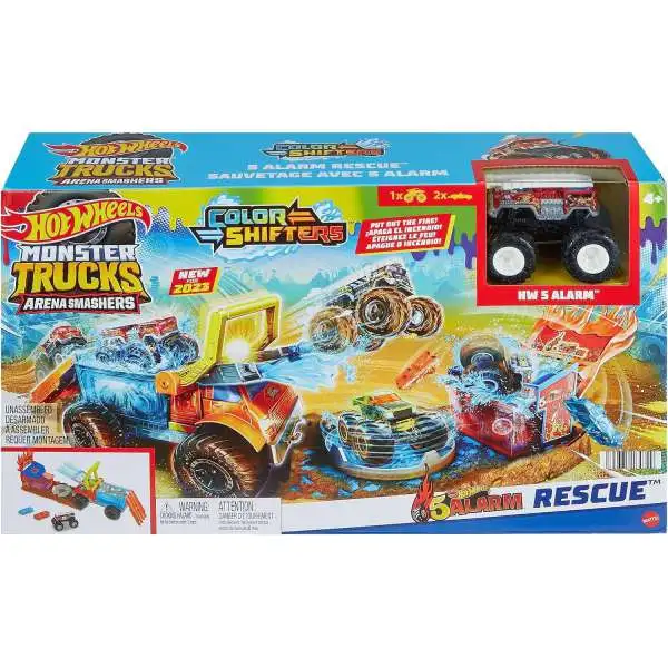 Hot Wheels Monster Trucks Color Shifters 5 Alarm Rescue 164 Mattel