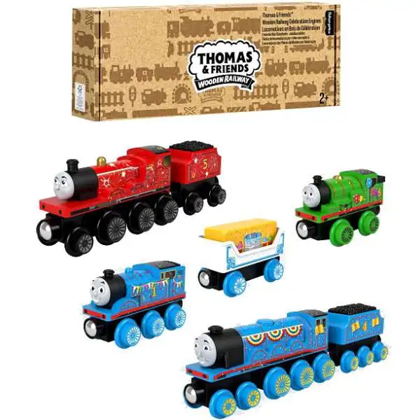 Fisher Price Thomas & Friends Wooden Railway Celebration Engines Train Figure Set