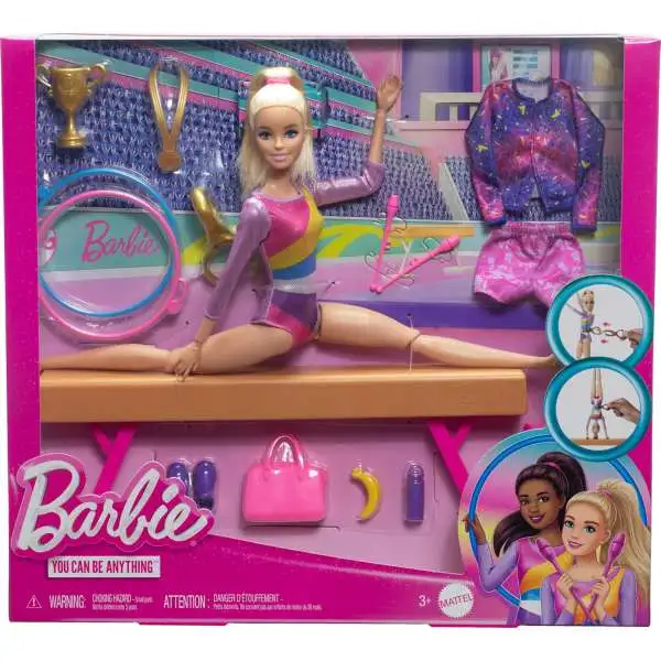 Barbie Made to Move You Can Be Anything Gymnast 13.25-Inch Doll Playset [Blonde]