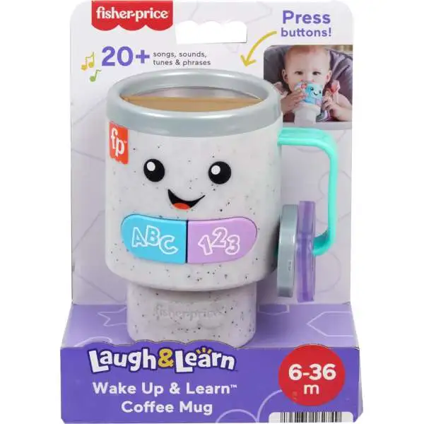 Fisher Price Laugh & Learn Wake Up & Learn Coffee Mug [Lights & Music, Gray]