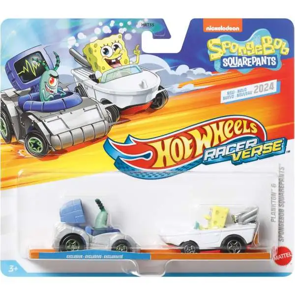 Hot Wheels RacerVerse Spongebob Squarepants Spongebob & Plankton Die Cast Car 2-Pack