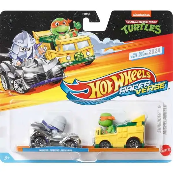 Hot Wheels RacerVerse Teenage Mutant Ninja Turtles Shredder & Michelangelo Die Cast Car 2-Pack