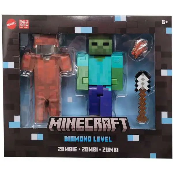 Minecraft Diamond Level Zombie Action FIgure