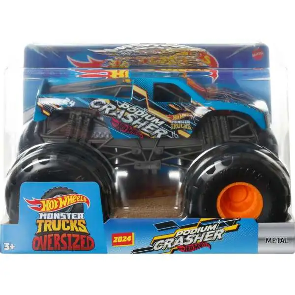 Hot Wheels Monster Trucks Oversized Podium Crasher Diecast Car [Blue]