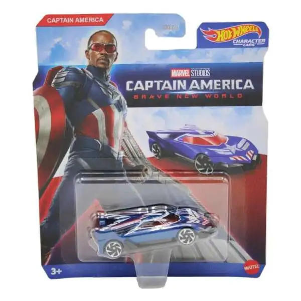 Hot Wheels Captain America Brave New World Character Cars Captain America Diecast Car