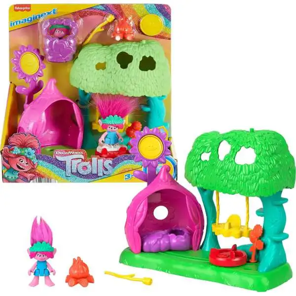 Fisher Price Trolls Imaginext Flower Fun Campsite Playset [with Poppy!]