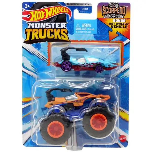 Hot Wheels Monster Trucks Scorpedo Diecast Car [Includes Hot Wheels Car!]