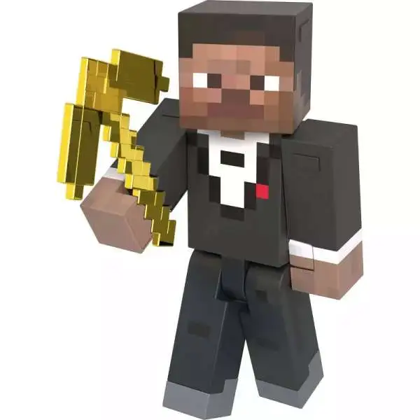 Minecraft 15th Anniversary Diamond Level Tuxedo Steve Action Figure