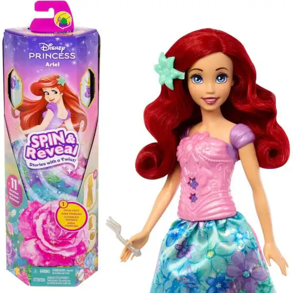 Disney Princess Spin & Reveal Ariel Doll [11 Surprises!]