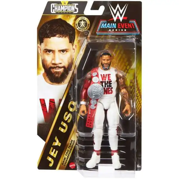 WWE Wrestling Main Event Champions Jey Uso Action Figure [Raw Tag Team Championship, Damaged Package]
