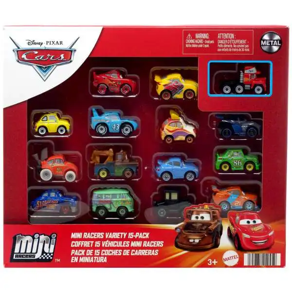 Disney / Pixar Cars Die Cast Metal Mini Racers Mini Racers Variety Car 15-Pack [2024]