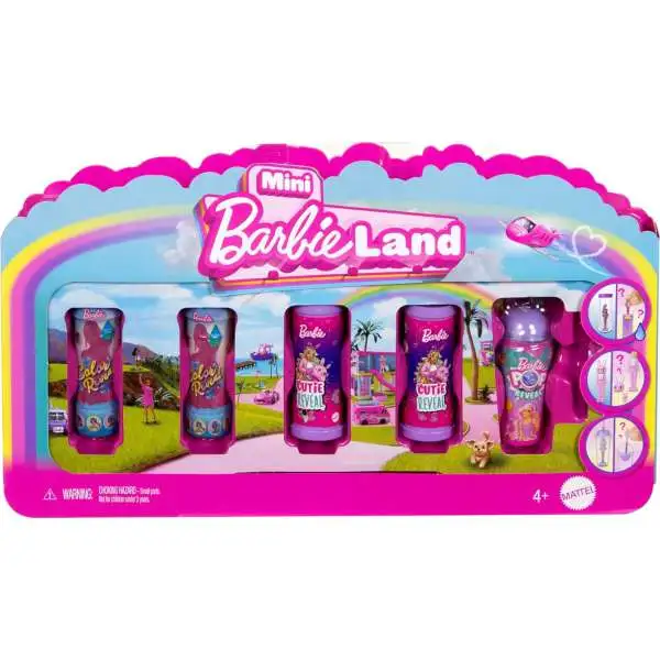 Mini BarbieLand Color Reveal, Cutie Reveal & Pop Reveal Exclusive 1.5-Inch Set of 5 Mystery Packs