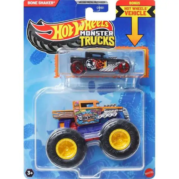Hot Wheels Monster Trucks Bone Shaker Diecast Car [Includes Die-Cast Car, Damaged Package]