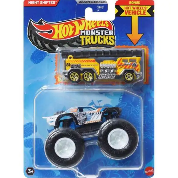 Hot Wheels Monster Trucks Night Shifter Diecast Car [Includes Die-Cast Car, Damaged Package]