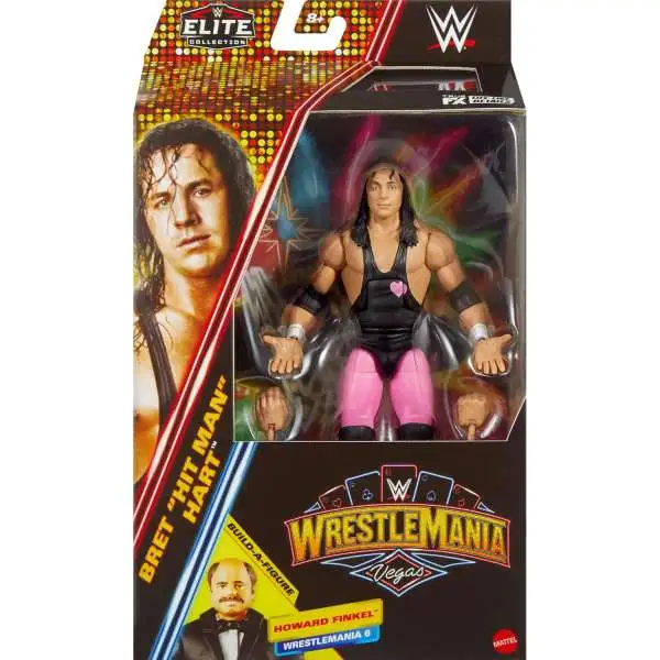 WWE Wrestling Elite Collection WrestleMania Vegas Bret "Hit Man" Hart Action Figure [Build Howard Finkel]
