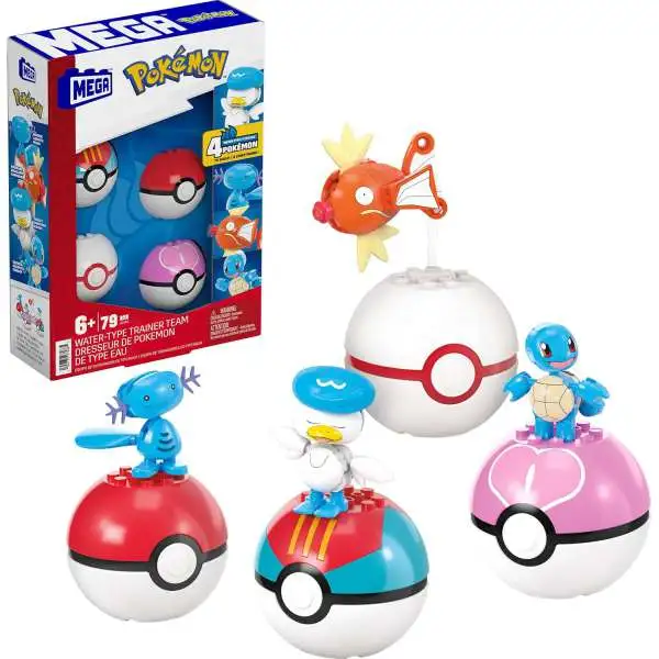 Pokemon Water-Type Trainer Team 4-Pack Set [Wooper, Magikarp, Quaxly & Squirtle]