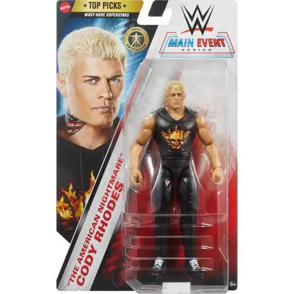 WWE Wrestling Top Picks 2025 Main Event Series Cody Rhodes Action Figure [The American Nightmare]