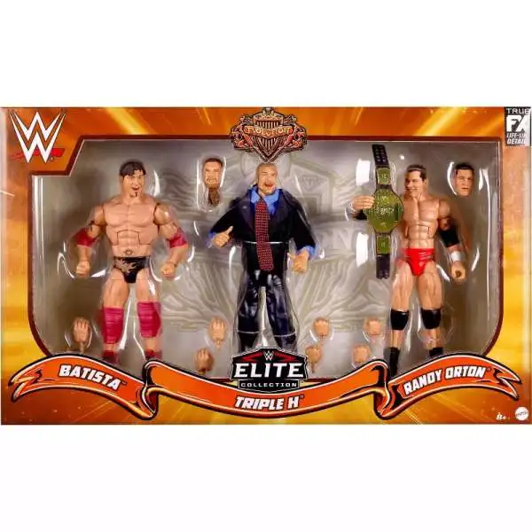 WWE Wrestling Elite Collection Evolution Batista, Triple H & Randy Orton Action Figure 3-Pack