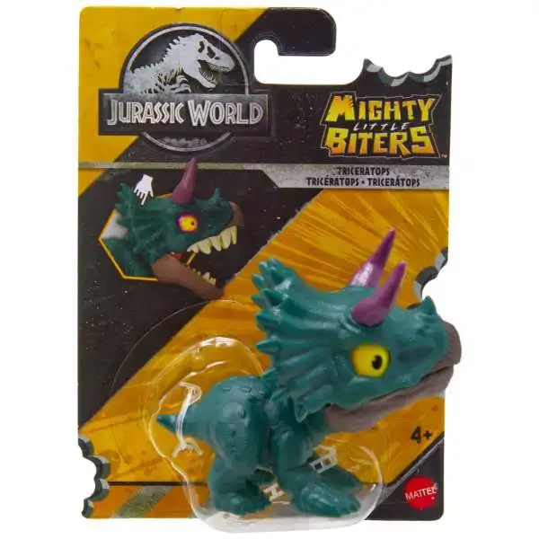 Jurassic World Mighty Little Biters Triceratops Mini Figure Mattel